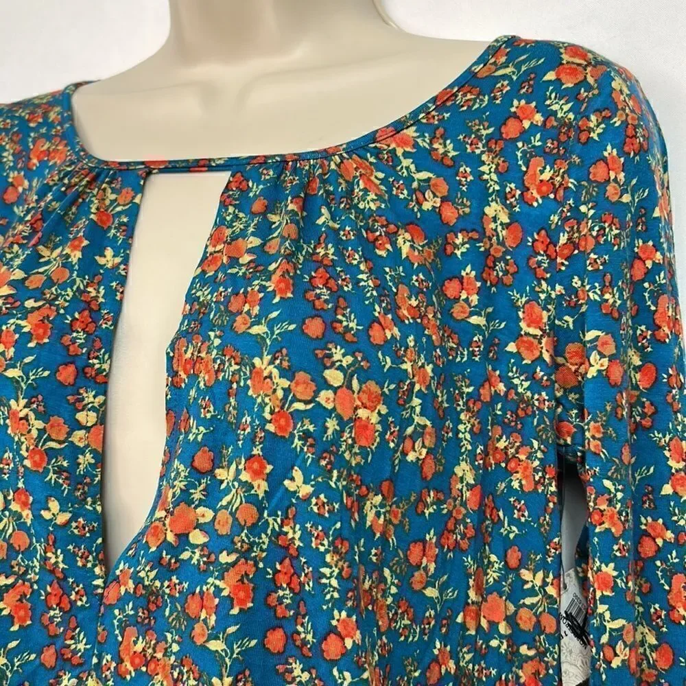 Free People Intimately free floral turquoise body suit size XS NWT